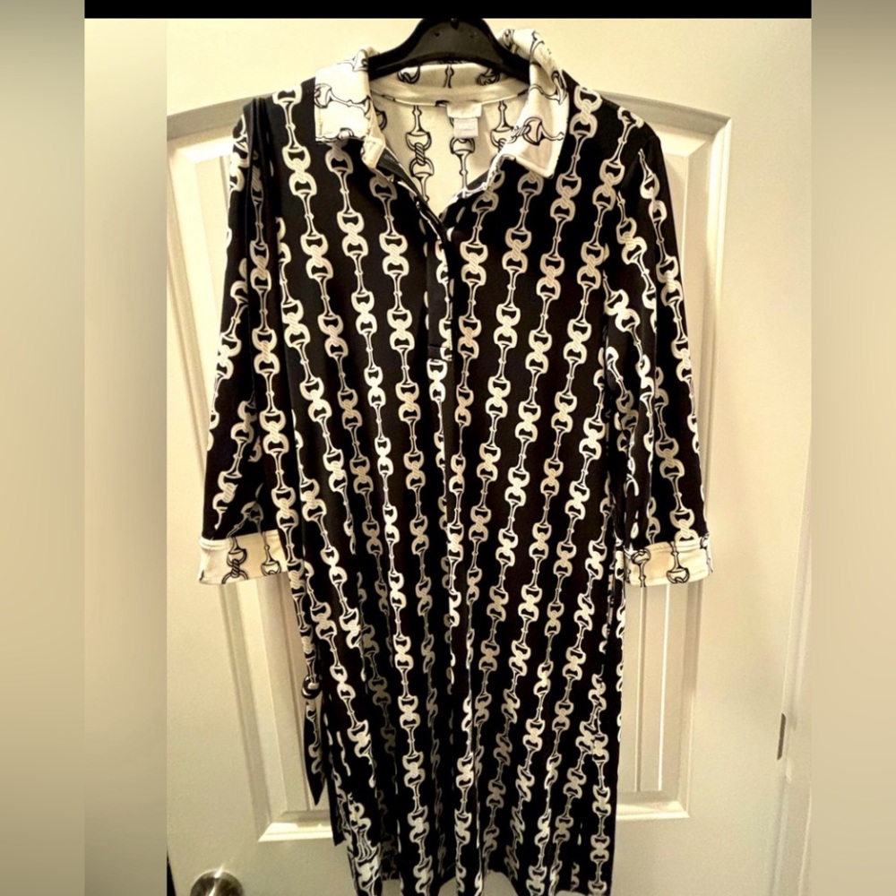 Chicos Dress Black/White with belt